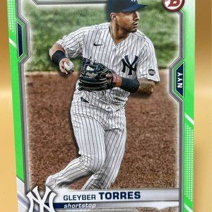 2021 Bowman Gleyber Torres Green Serial 334/399 New York Yankees Card